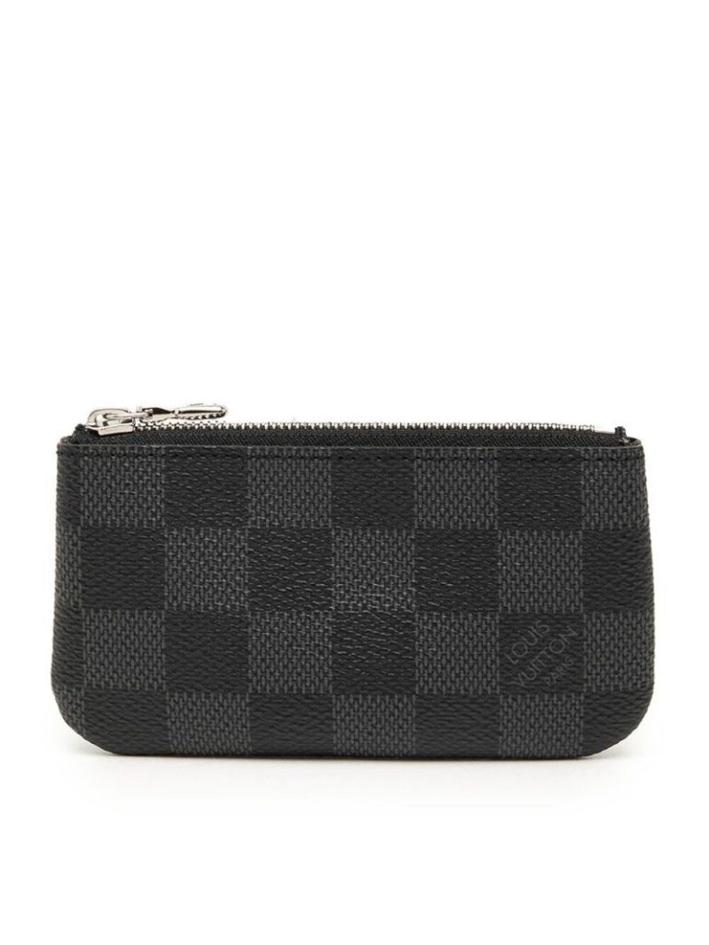 Louis Vuitton Damier Graphite Pochette Cles Coin Purse Black Leather